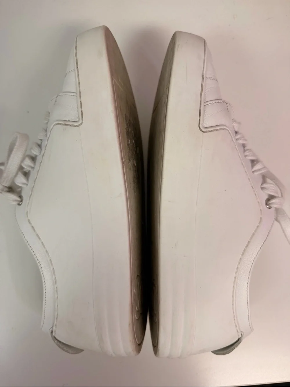 CHANEL Calfskin Gum White Interlocking CC LOGO Low Top Sneakers Shoes Size 6.5